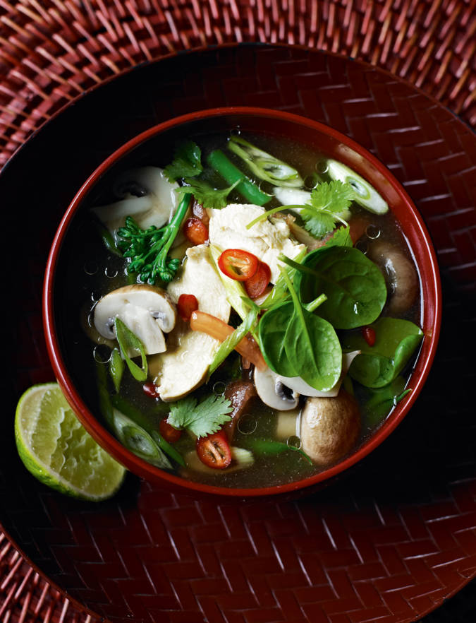 Hot and sour Thai chicken soup Sainsbury's Magazine
